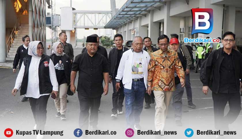 Tiba di Lampung, Mahfud Disambut Pengurus DPD PDI Perjuangan dan TPD Lampung