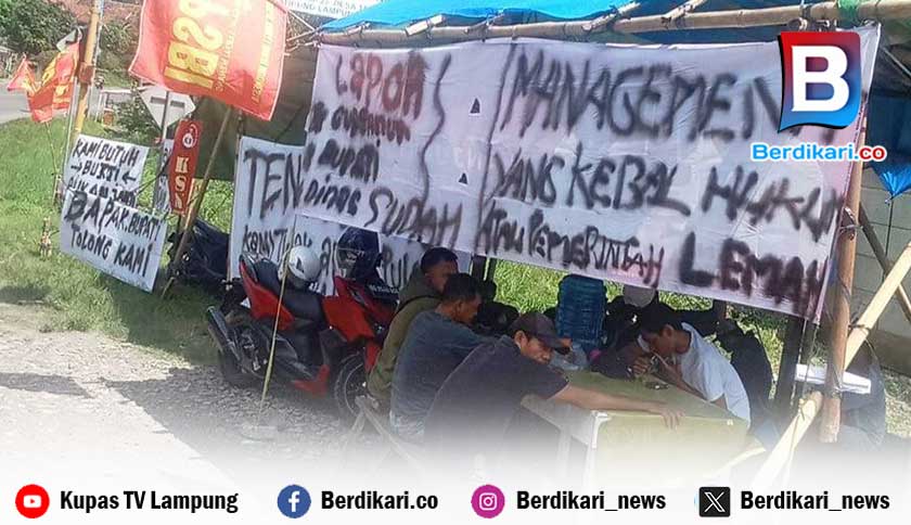 Tuntut Gaji dan BPJS, Buruh PT San Xiong Steel Dirikan Tenda