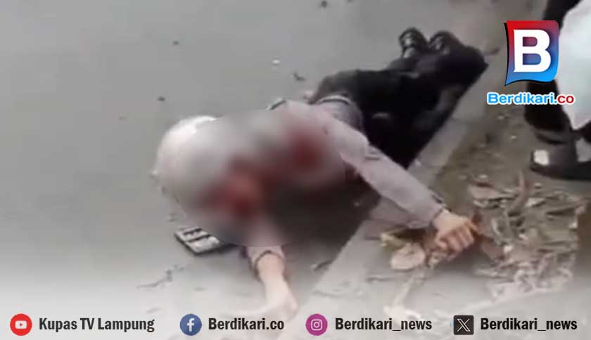 Viral! Anggota Polisi Kejang-kejang Usai Kecelakaan di Bandar Lampung